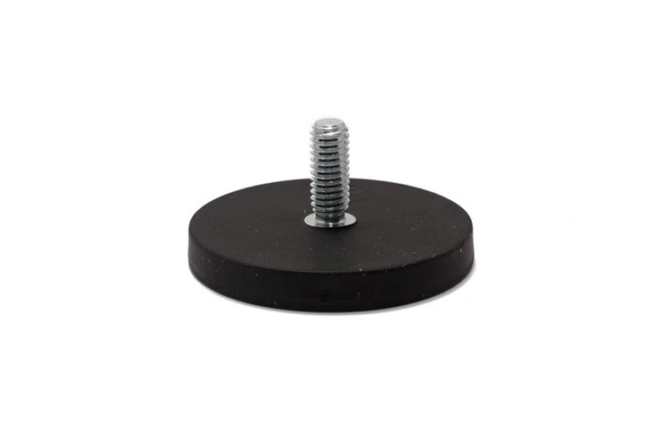 Shock-Absorbing Rubber Coated Pot Magnet With M4 M6 M8 Internal Thread | Neodymium Base For Industrial & DIY Use suppliers